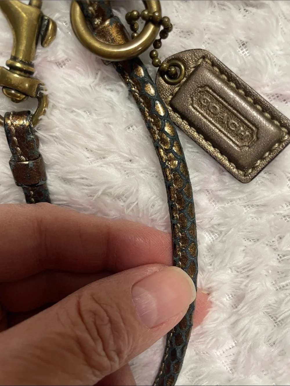 Coach Brown Signature Canvas Wristlet with Leather Tag